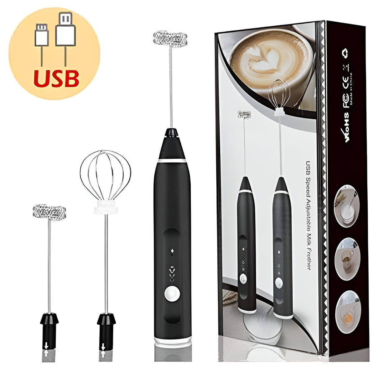 2 in 1 Rechargeable Electric Coffee Beater